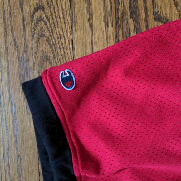 Champion Mesh Reversible Shorts Black Red Men's Large - Picture 6 of 9
